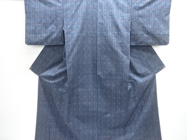 JAPANESE KIMONO / TSUMUGI / WOVEN FEATHER ARROW KASURI 